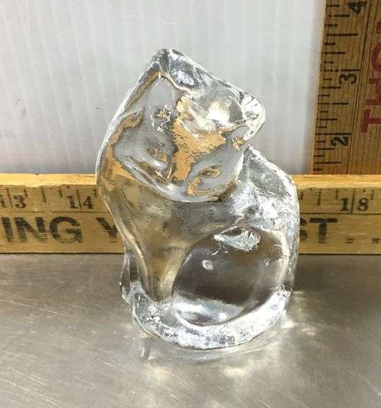 Blenko Cat Paperweight