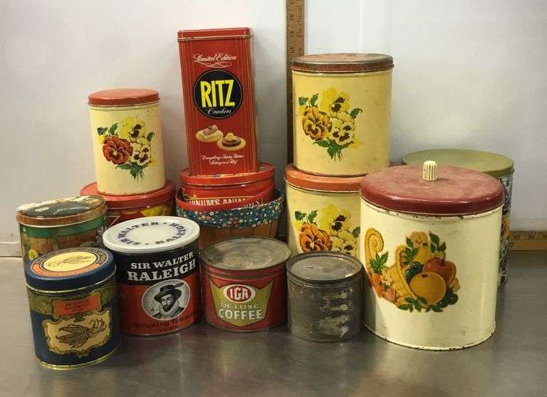 Box Of Tins and Kitchen Canisters