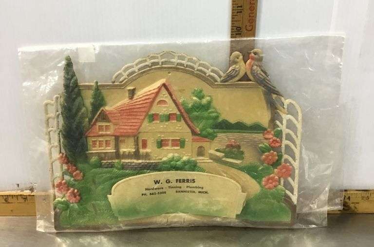 Antique W.G. Harris Calendar/Advertisement - Sherwood Auctions