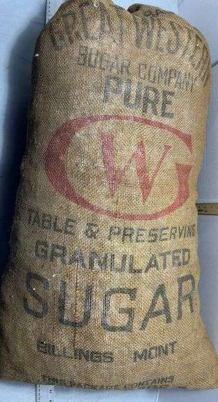 Burlap Sack of "Pure Granulated Sugar" From the Great Western Sugar Company