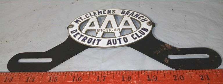 AAA Detroit Automobile Club Radiator Emblem From the Mount Clemens Branch in Michigan