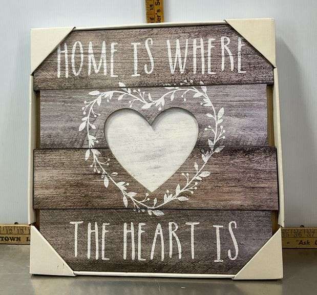 Wooden Home is Where The Heart is Wall Sign
