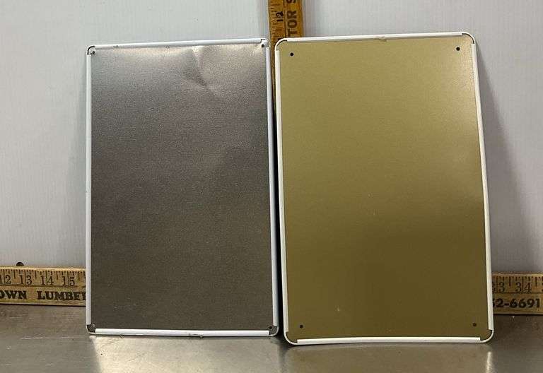 Pair of Navy 8” x 12” Tin Signs