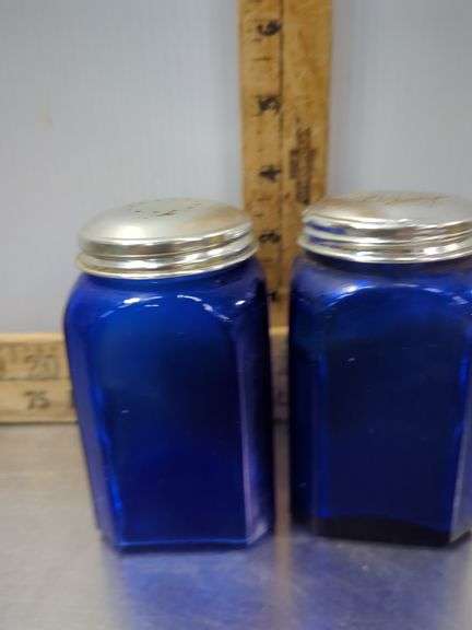 Blue Glass Salt & Pepper