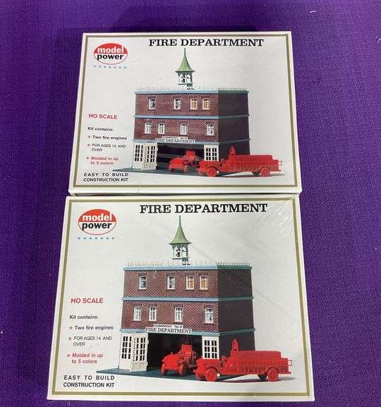 Pair of Model Power HO Scale Fire Department Building Kits #409  NIB