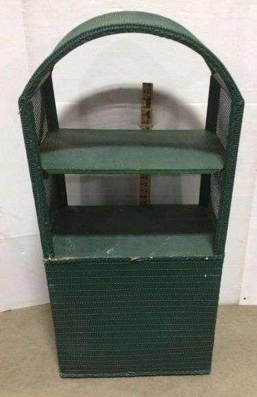 Green Wicker Like Cabinet
