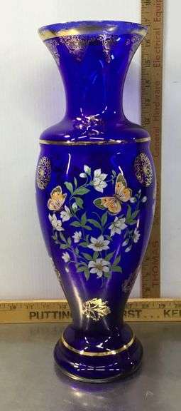 Norleans Bohemian Style Cobalt Blue Tall Vase