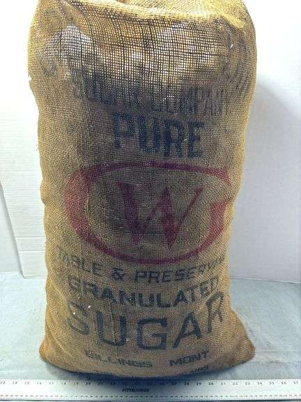 Burlap Sack of "Pure Granulated Sugar" From the Great Western Sugar Company
