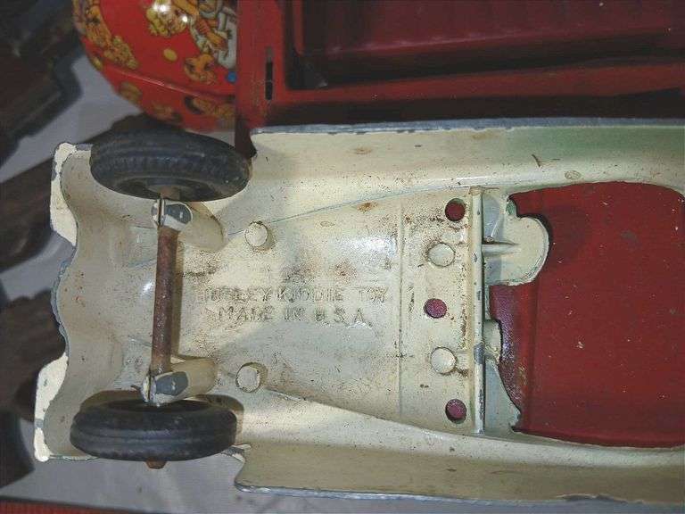 Hubley Kiddie Toy Car, Three Tonka Rescue Van's,1930's Hubley Cast Iron Fire Pumper Truck & More