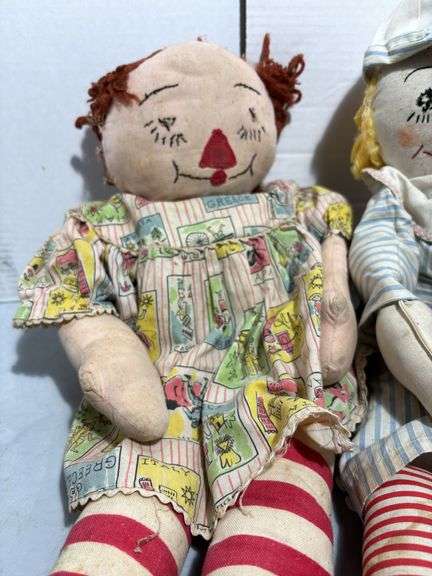 American Indian Doll & Homemade Raggedy Ann & Andy Dolls