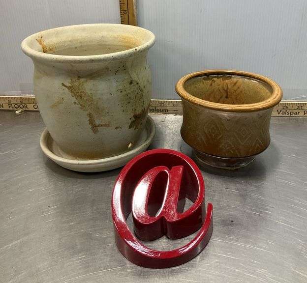 John Deere Thermometer, Flower Pots, Enamel Pot, Office Stampers, Hooks & More