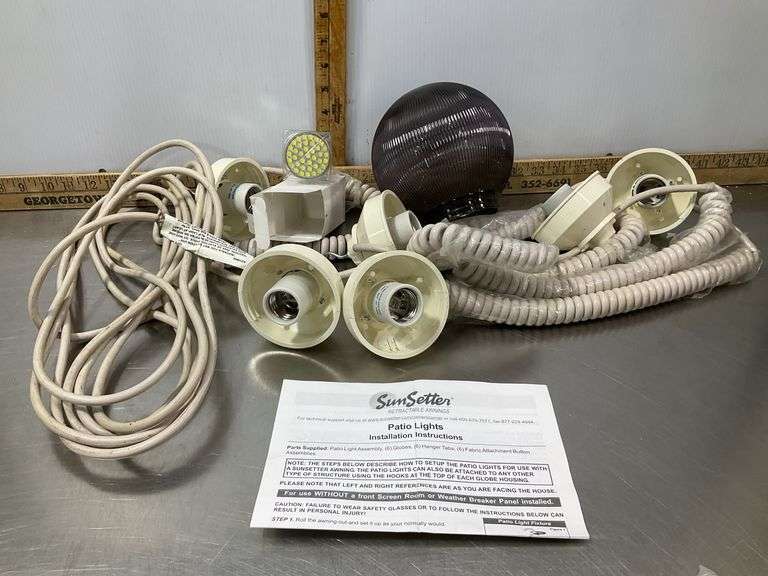 Sunsetter Large Patio Lights, Bulbs & Instructions (plastic shades)