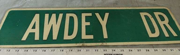 Awdey Drive Metal Street sign & Advertisement Sign from Fraser, Michigan