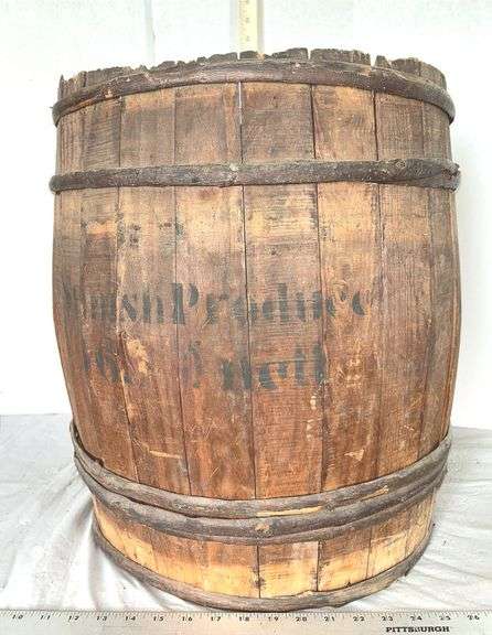 Antique Black Powder Wood Barrel Keg