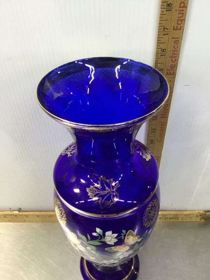Norleans Bohemian Style Cobalt Blue Tall Vase