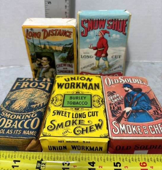 Old Soldier Tobacco Advertisement Packaging, Jack Frost Tobacco & Other Various Tobacco