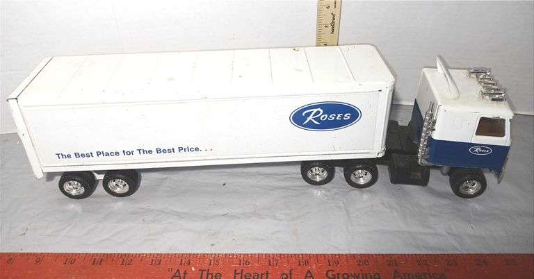 Ertl Roses Die Cast Semi Truck and Trailer