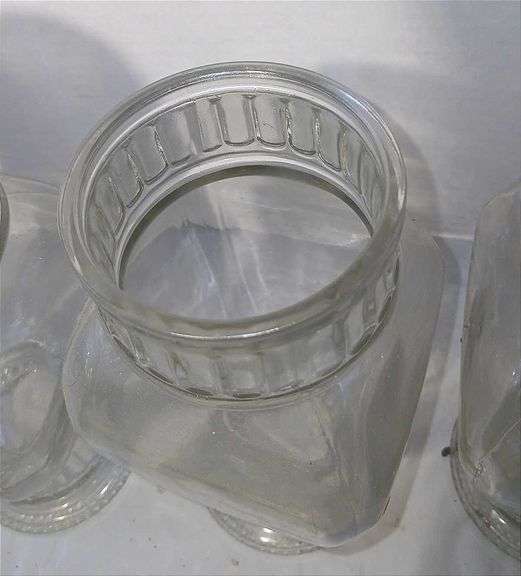 Five Clear Glass Candy Jars