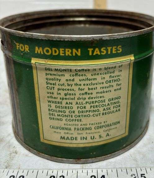 Don-De Coffee Metal Tin, Maxwell House Coffee Tin & Del Monte Brand Quality Drip Grind Coffee Tin