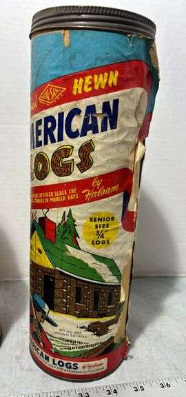 Sunshine Butter Wafers Tin, American Logs Container & Vintage Metal Sand Buckets