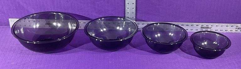 Pyrex 4 Pc. Purple Glass Mixing Bowl Set 1 Qt.- 4 Qt.