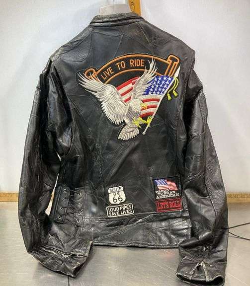 Biker Jacket Diamond Plate Leather Size 3X