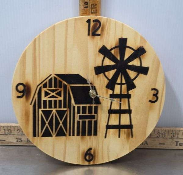 Hand Made Wooden Farm Clock