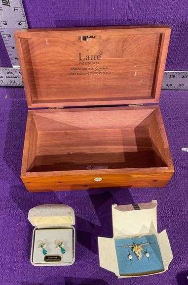 Lane Ceder Box & Collection of Jewelry