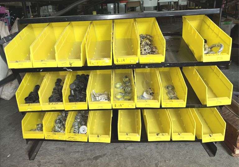 Benchtop Parts Organizer & Contents (23”T,31”W,13”D)