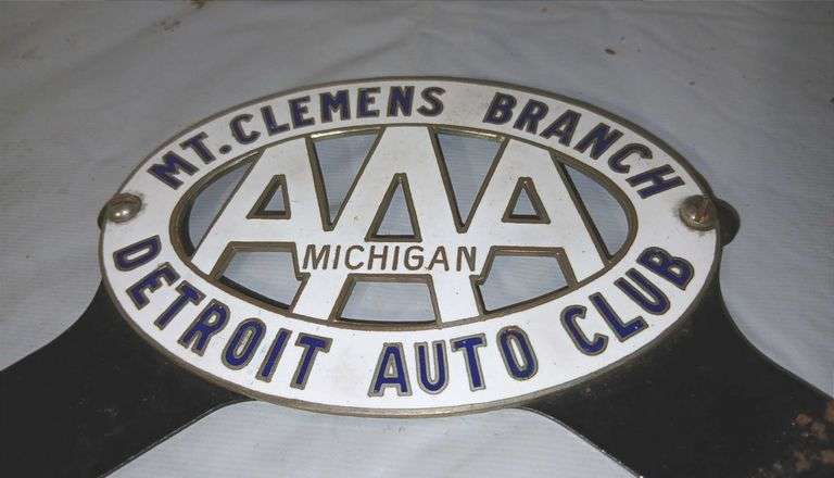 AAA Detroit Automobile Club Radiator Emblem From the Mount Clemens Branch in Michigan