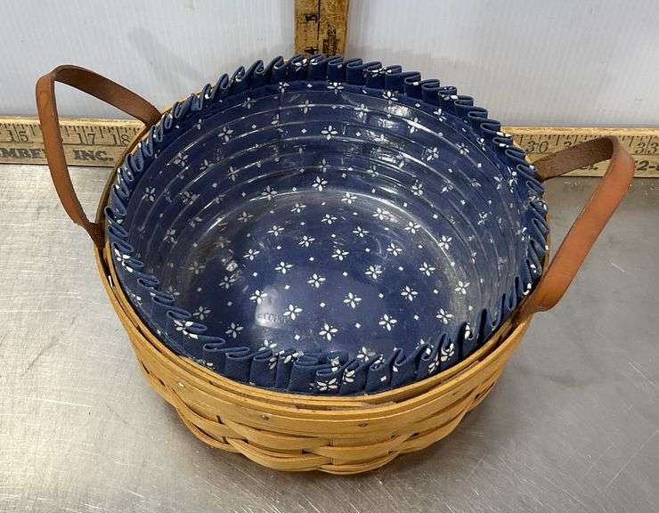 Longaberger Basket with Cloth & Plastic Liners