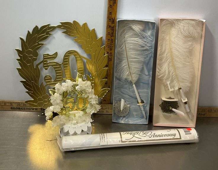 Wallets, Feather Pen Sets, 50th Wedding Decor, Shells, Petosky Stone, Reflections Book & More