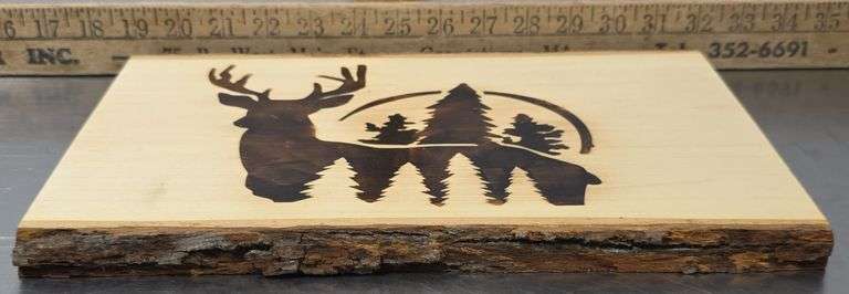 Wooden Deer in Forrest Plaque