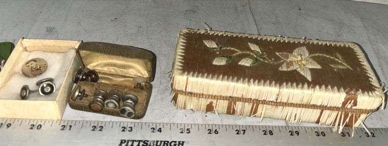 Quill Box & Variety of Cufflinks
