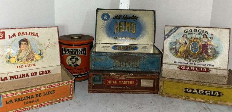 Garcia, Humo, La Palina Cigar Boxes & Sir Walter Raleigh Tin