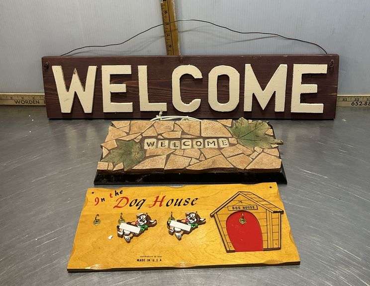 Wooden Welcome Sign, Tile Welcome Sign & In the Dog House Sign