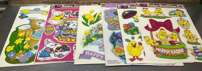 Easter Window Clings, Tins, Bank & Vintage Bottles