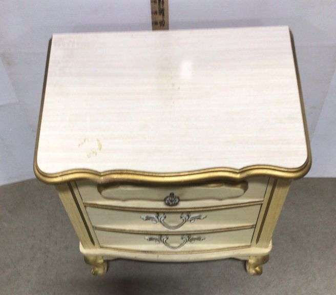 Gold Trimmed Antique Night Stand