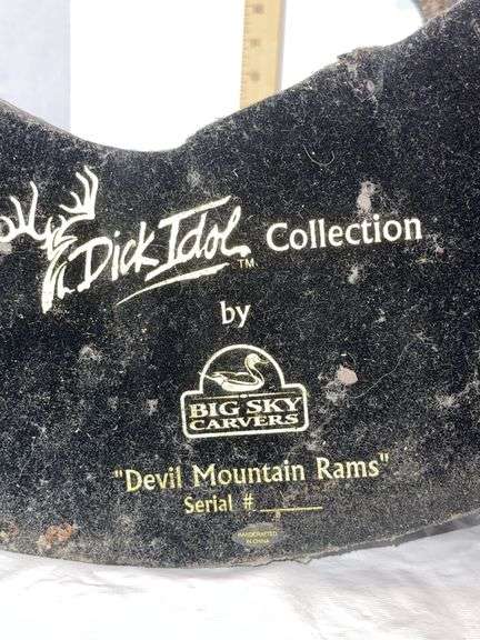 “Devil Mountain Rams” Resin & Faux Bronze Pantina Sculpture- Dick Idol Collection by Big Sky Carvers
