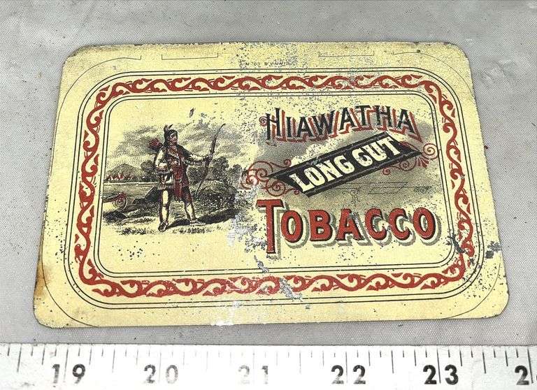 Hiawatha Long Cut Tobacco Advertisement Tin Signs 5.5” X 3.25”