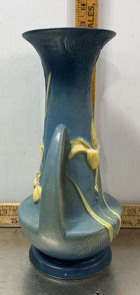 1946 Roseville Pottery Zephyr Lily 13” Vase (has chip on rim & handle)