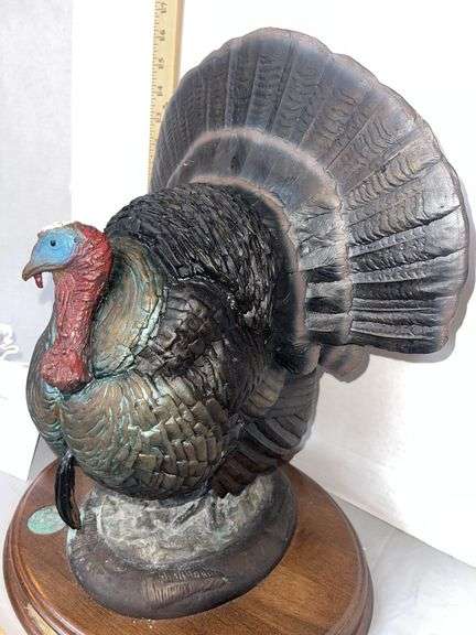 Bronze Wild Turkey Sculpture “Ridge Road Gobbler” 791/2500