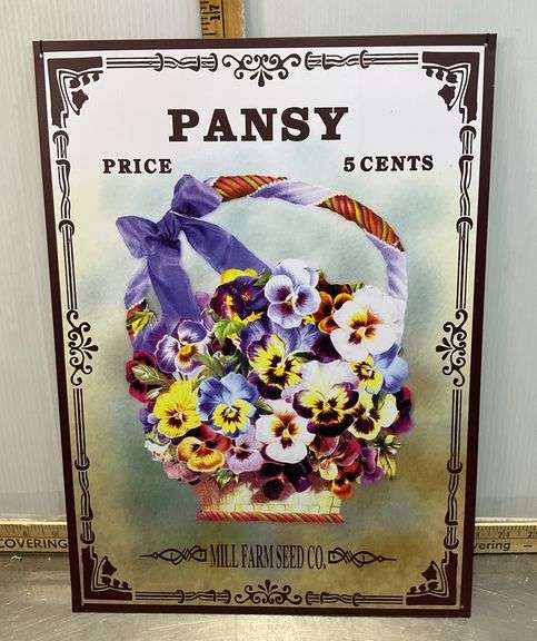 Metal Pansy Sign