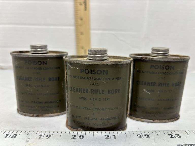 US Army Issued Rifle Bore Cleaner Cans 1/3 full