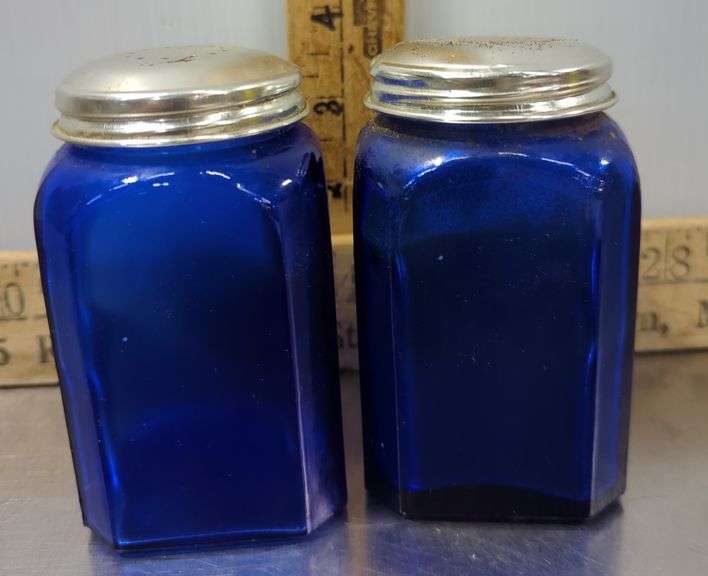 Blue Glass Salt & Pepper