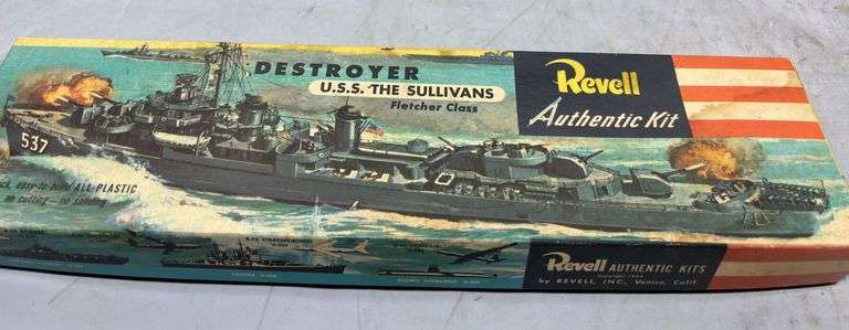 Sea King Helicopter Model Kit, Revell USS The Sullivans Destroyer Kit & Civil War Pistol Kit