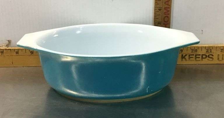 PYREX Horizon Blue and Gold Acorn Casserole Dishes