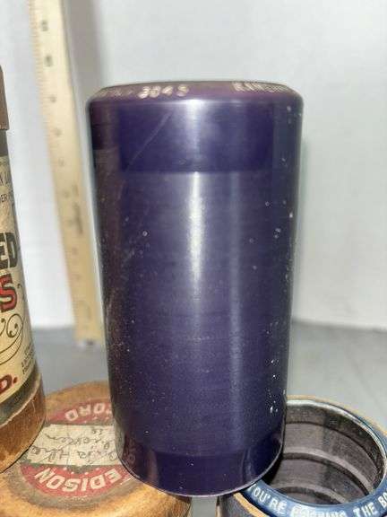 Edison Gold Moulded Records Cylinder Echo All Over The World
