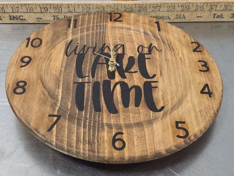 Handmade Living on Lake Time Clock