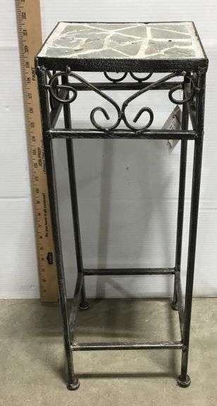 Tile Top Plant Stand  22” Tall 8”x8”